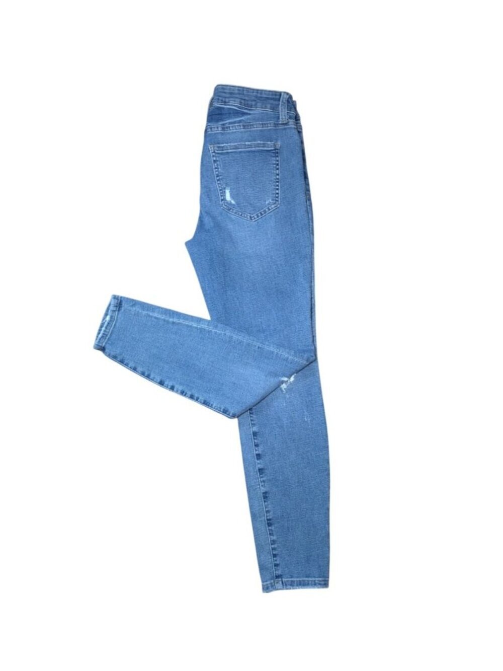 Pistola Womens Distressed Skinny Jeans Size 29 Medium Wash Stretch Denim Blue.